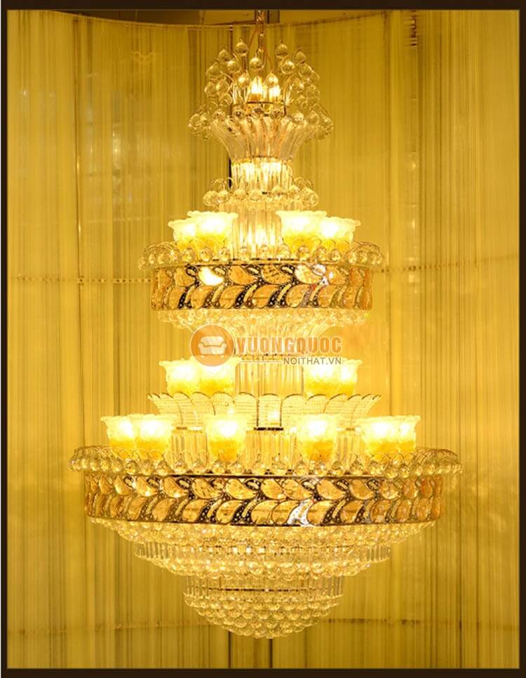 Đèn chùm pha lê ánh sáng vàng lấp lánh CM201-6